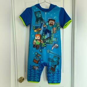 Minecraft Kids One Piece Pajama with Steve and Other Game Characters